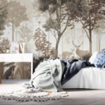 Papier peint – Matins de Brume et Cerfs