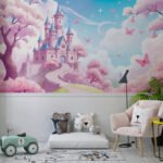 Papier peint – Château des Rêves rose