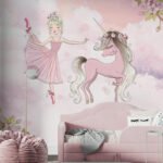 Papier peint – Ballet Rose & Licorne
