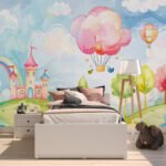 Papier peint – Château de Princesse Pastel