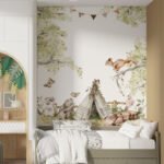 Papier peint – Lapin & Tipi des Bois