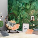 Papier peint – Texture minérale vert émeraude