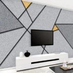 Papier peint – Triangles gris et lignes noires