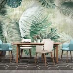 Papier peint – Palmes vertes en aquarelle