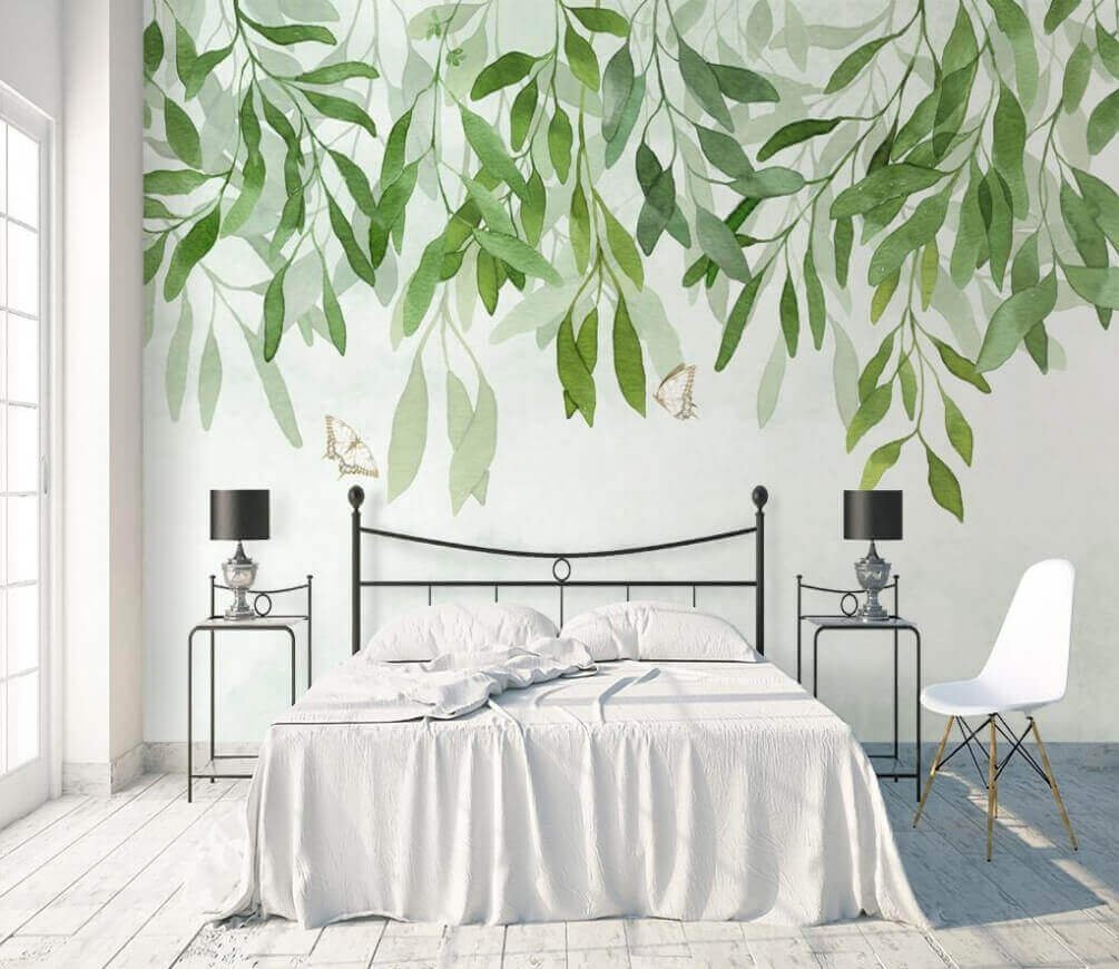 u28926pib1m.jpg Papier peint – Feuilles vertes en cascade – Image 1