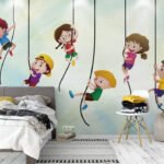 Papier peint – Enfants jouant sur des cordes