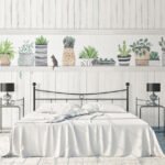 Papier peint – Étagère de plantes sur bois blanc en trompe-l’œil