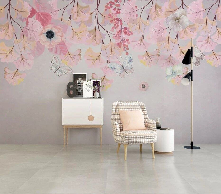 u44222pig1m.jpg Papier peint – Pétales pastel multicolores – Image 1