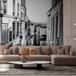 Papier peint – Rue ancienne en noir et blanc