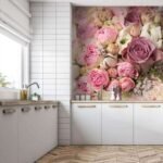 Papier peint – Bouquet de roses multicolores