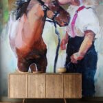 Papier peint – Cheval et cavalier au rendu pictural