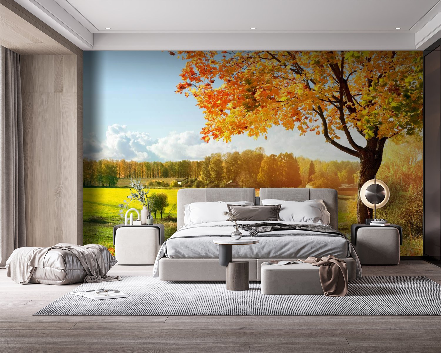 u57294pib114m.jpg Papier peint – Lac et arbre d’automne doré – Image 1