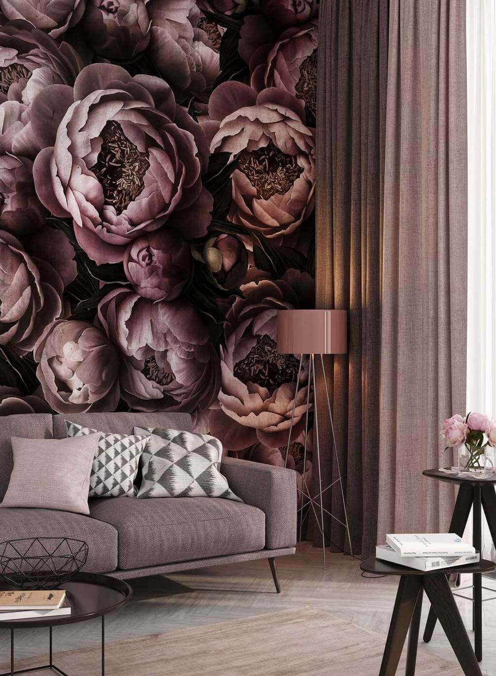 u60496pig2m.jpg Papier peint – Roses anciennes aux tons prune – Image 1