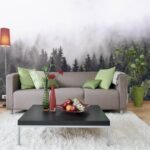 Papier peint – Forêt de conifères sous la brume