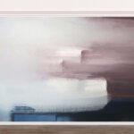 Papier peint – Paysage abstrait bleu et mauve