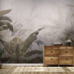 Papier peint – Jungle tropicale sépia dans la brume