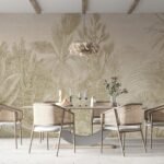 Papier peint – Jungle tropicale vert pâle au trait