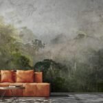 Papier peint – Forêt verte sous la brume