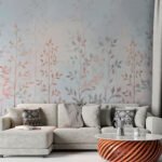 Papier peint – Petites fleurs pastel répétées