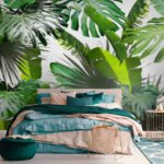 Papier peint – Jungle de feuilles vert vif