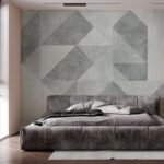 Papier peint – Triangles gris effet béton
