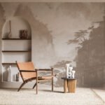 Papier peint – Paysage forestier japonais beige