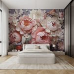 Papier peint – Bouquet de roses anciennes