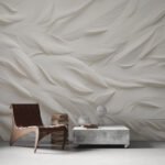 Papier peint – Plis blancs effet sculpté