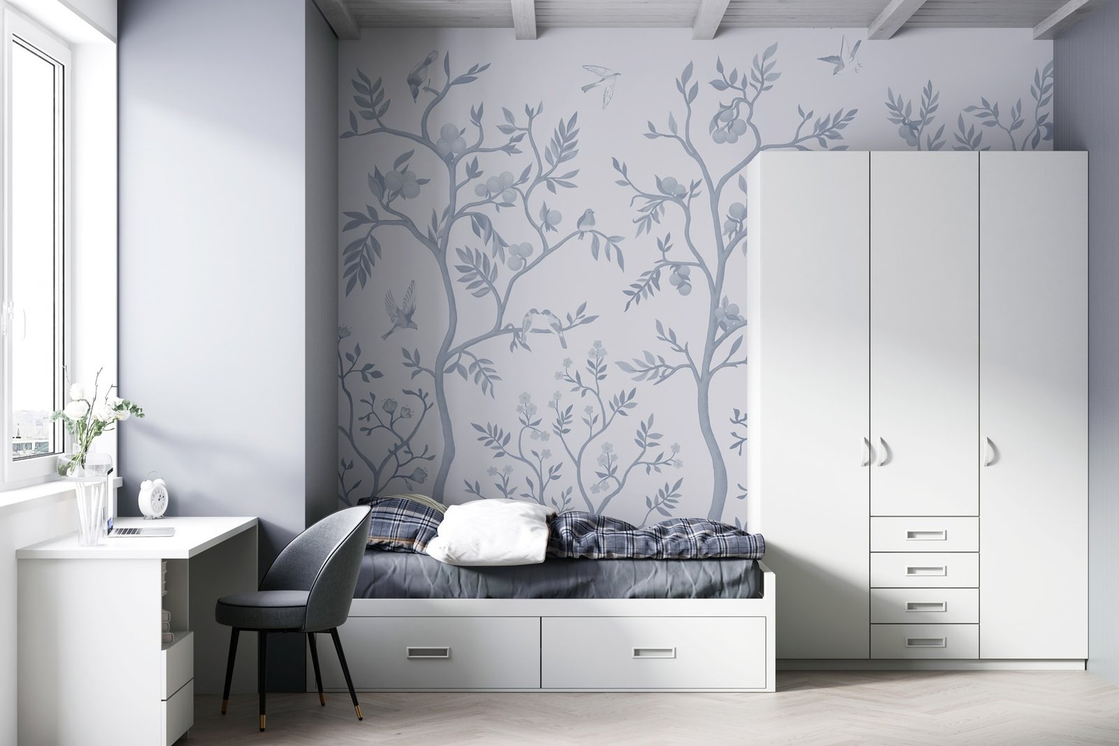 w02128v2pib75r.jpg Papier peint – Petites branches bleues sur fond clair – Image 1