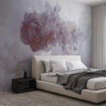 Papier peint – Bouquet mauve en aquarelle