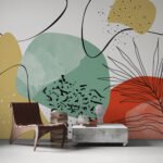 Papier peint – Formes pastel et lignes graphiques