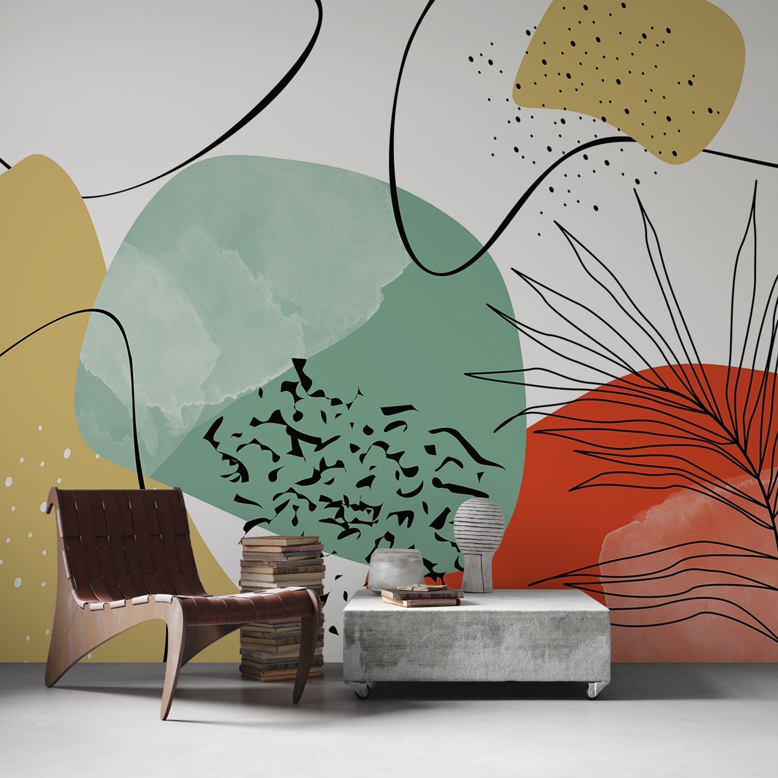 w02168v1pih3ms.jpg Papier peint – Formes pastel et lignes graphiques – Image 1
