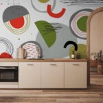Papier peint – Cercles multicolores style rétro
