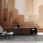 Papier peint – Volumes architecturaux sable