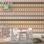 Papier peint – Bandes et motifs géométriques ocre