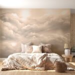 Papier peint – Nuages lumineux aux tons crème
