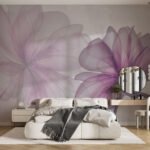 Papier peint – Pétales mauves en transparence