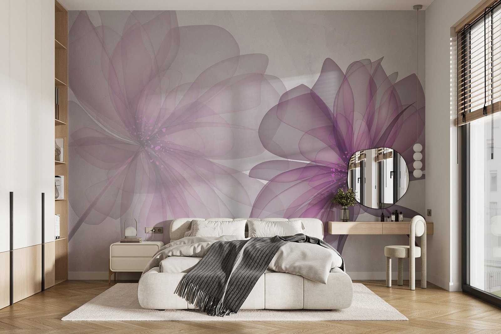 w02205pib1mr.jpg Papier peint – Pétales mauves en transparence – Image 1