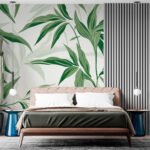 Papier peint – Feuilles de bambou vertes