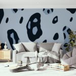 Papier peint – Motif léopard bleu et noir
