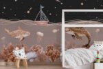 Papier peint – Baleines et coraux sous un ciel étoilé – Image 2