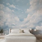 Papier peint – Ciel bleu et nuages blancs