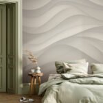 Papier peint – Ondulations blanches en relief