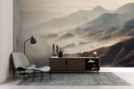 Papier peint – Montagnes beiges et lumière dorée – Image 2