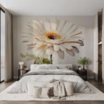 Papier peint – Grande marguerite blanche