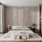 Papier peint – Branches fleuries blanches en cascade