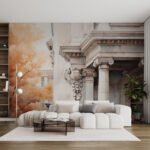 Papier peint – Colonnes classiques et arbres d’automne