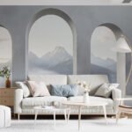 Papier peint – Arches ouvertes sur des montagnes