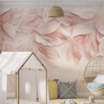 Papier peint – Feuilles roses superposées