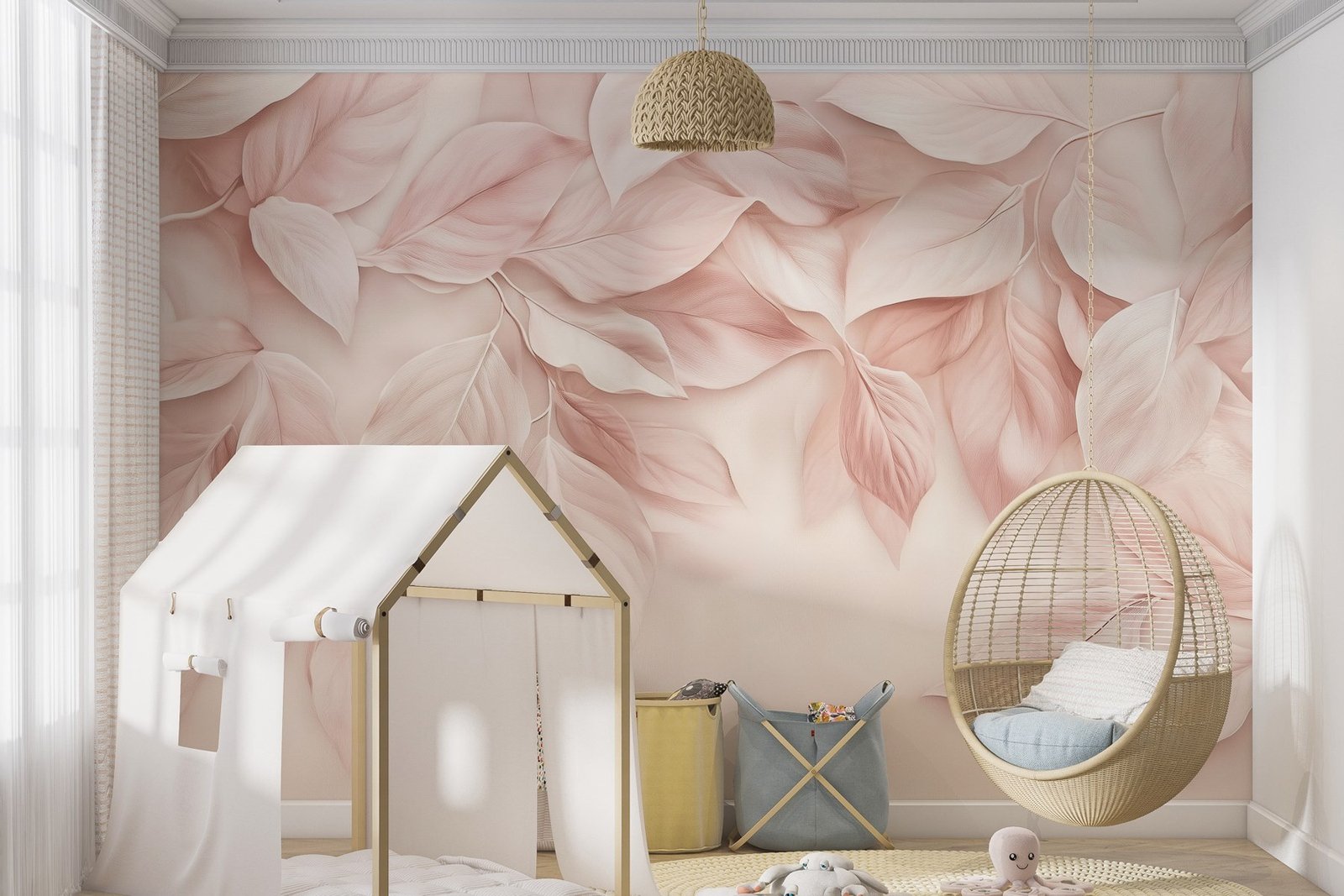 w02549pir10r.jpg Papier peint – Feuilles roses superposées – Image 1